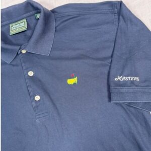 Masters Collection Golf Polo Shirt Men M Navy Mercerized Cotton Augusta Casual